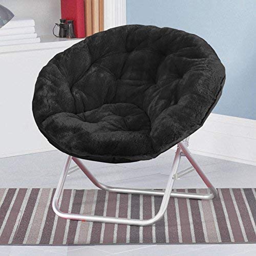 Black Mainstay faux-fur chair