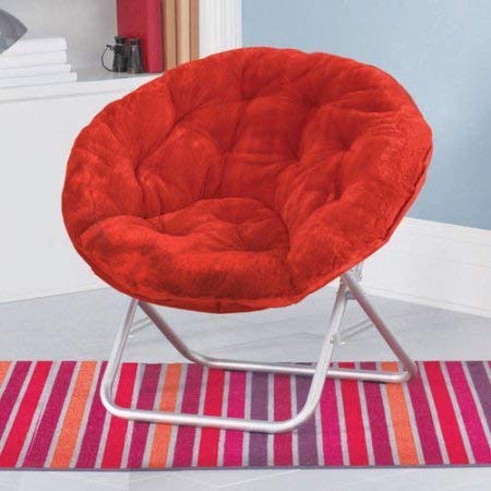 Red Mainstay faux-fur chair