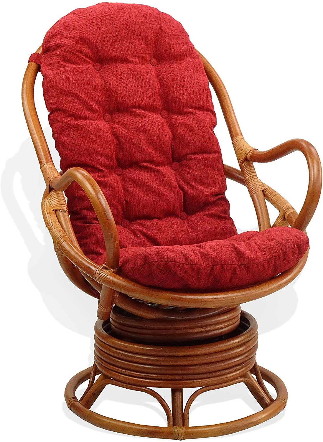 The 7 Best Papasan Rocking Chairs Of 2024   Red Lounge Swivel Rattan Chair 