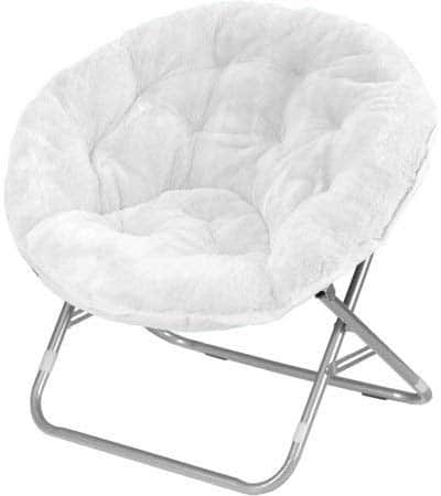 White Mainstay faux-fur chair