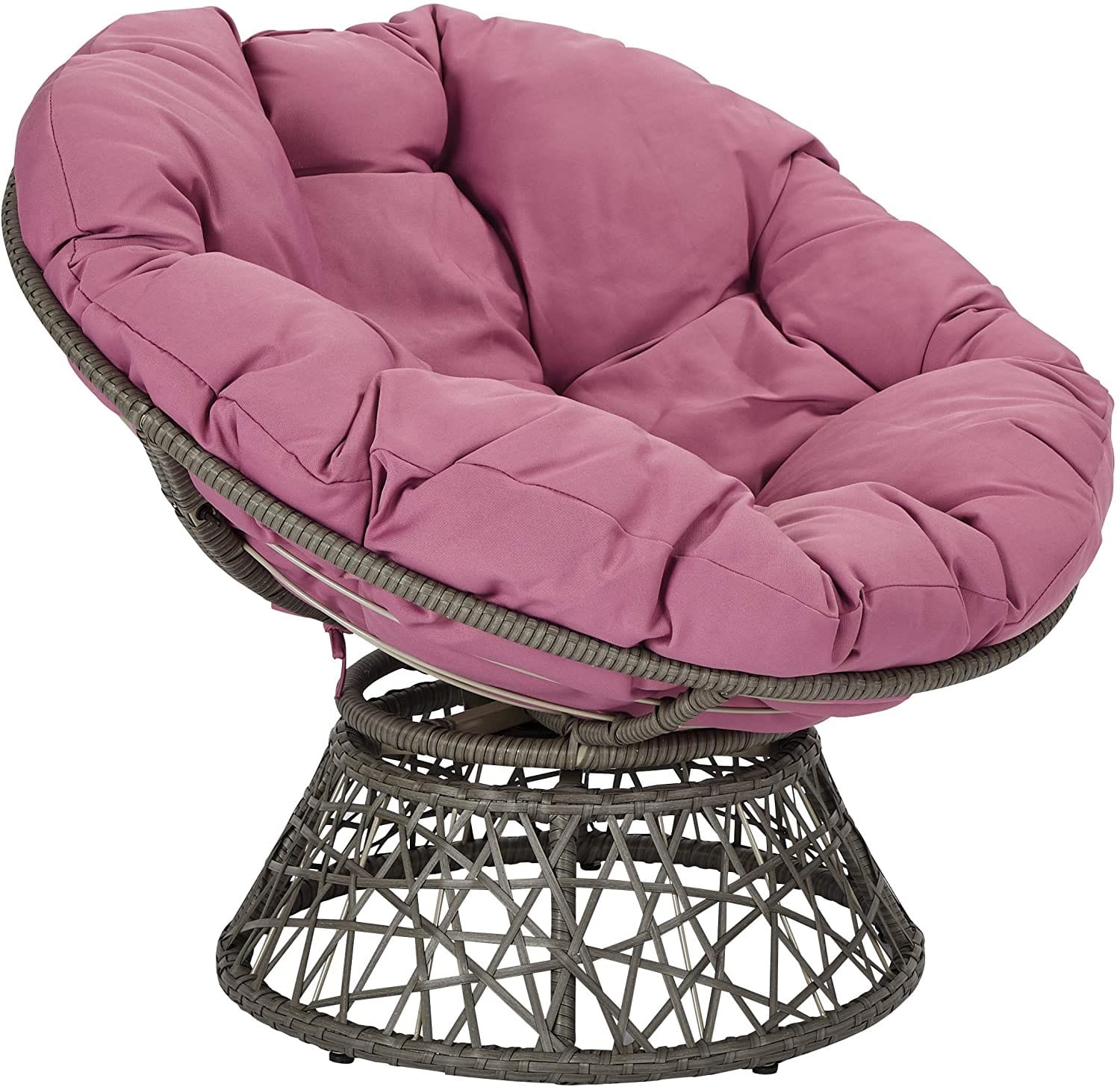 The 14 Best Saucer Chairs Of 2022   OSP Designs BF25292 512 Papasan Chair With 360 Degree Swivel 