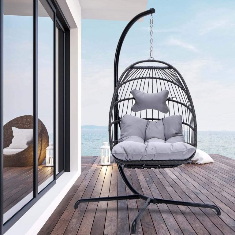 Indoor Outdoor Patio Wicker Swing Hammock Egg Chair