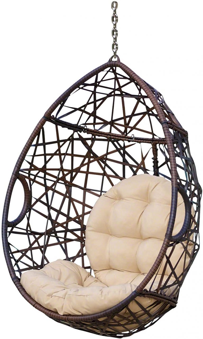 Outdoor Wicker Tear Drop Hanging Chair