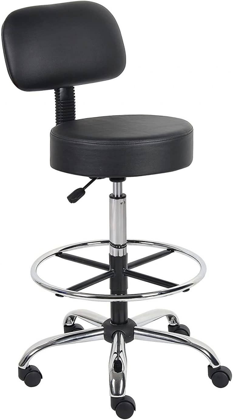 Boss Office Products Drafting Stool with Back